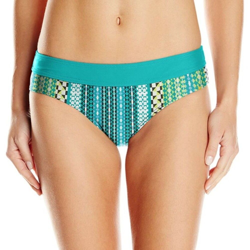 Prana Women's Ramba Bikini Bottom sz S Emerald Carnivale